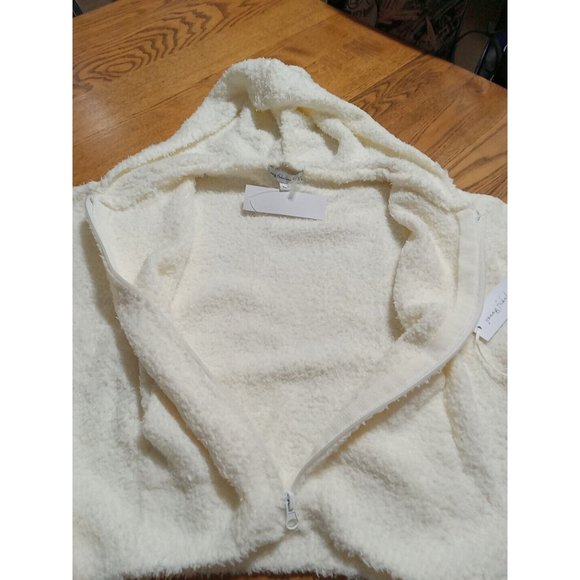 Young Broke & Fabulous WOMEN YBF Sweater Jacket Medium Long Sleeves NEW White - Picture 9 of 11